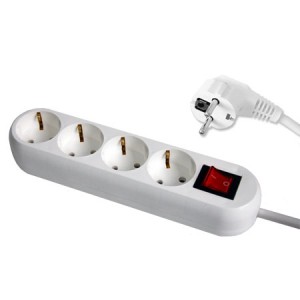 Prelungitor 4 cai cu intrerupator, 3 x 1.5 mm, lungime 5 m Prelungitor 4 cai cu intrerupator, 3 x 1.5 mm, lungime 5 m
