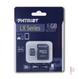 Card memorie 16GB microSD cu adaptor SD, clasa 10, UHS-I, PATRIOT LX series