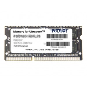 Memorie Laptop  DDR3 4GB 1600MHz CL11 1,35V  PATRIOT PSD34G1600L2S, Ultrabook SODIMM
