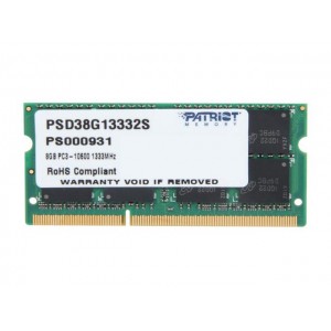 Memorie laptop 8GB DDR3 PC10600 1333MHz SODIMM Patriot CL9