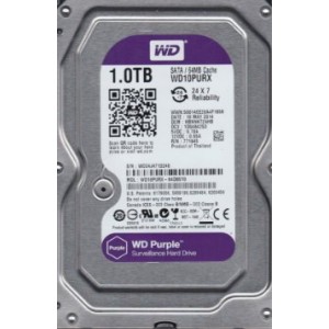 HDD 1TB WESTERN DIGITAL WD10PURZ , Purple, 3.5-inch, Intern, SATA, Surveillance, Storage Hard Drive - supraveghere video