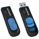 Stick Memorie 16GB Adata USB3, UV128 fara capac, retractabil, negru si albastru