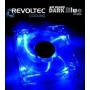 Ventilator Revoltec Dark Blue, 80x80x25mm cu 4 LED-uri albastre