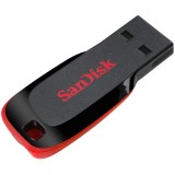 Flashdrive SanDisk Cruzer Blade 16GB, viteza 18/7MBs, negru/rosu