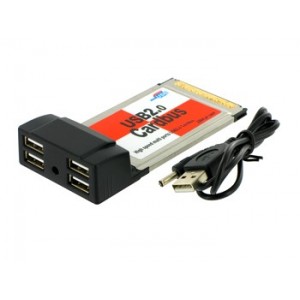 Card PCMCIA cu 4 porturi USB 2.0 laptop