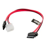 Cablu HDD | SATA 3 | 13pin Slimline SATA (F) - 7pin SATA (F) & LP4 | lungime 30cm