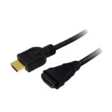 Cablu prelungitor HDMI mama - HDMI tata, categ 1.4,  aurit, lungime 5m, LOGILINK CH0058
