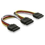 Spliter cablu alimentare SATA, Cablu splitter SATA, SATA tata la 2xSATA mama, cablu 20cm