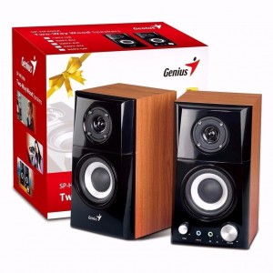 Boxe audio Genius SP-HF500A, lemn, 14W RMS, buton on/off + ton