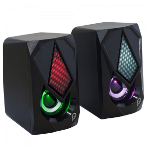 BOXE SPACER Gaming 2.0, RMS: 6W (2 x 3W), control volum, mufa casti, 4 x LED, USB power, black, „SPB-STORM”