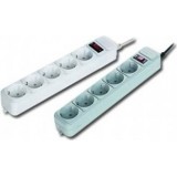 PRELUNGITOR cu protectie supratensiune cu 5 prize Schuko, conectare prin Schuko (T), cablu 4.5 m, 16 A, , protectie copii, gri, GEMBIRD  