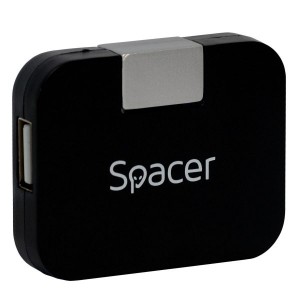HUB 4 porturi USB 2.0 SPACER, negru