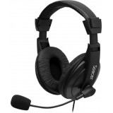 CASTI cu microfon, cablu 1,3M cu jack 3.5mm, black, SPACER „SPK-222”