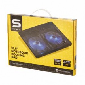 Stand racire laptop Serioux SRXNCP007, Cooling pad 340*250*23mm, max. 15.6", cu 2 ventilatoare 12,5cm, 10dB, Flux aer: 20CFM, max.1500RPM, LED Albastru