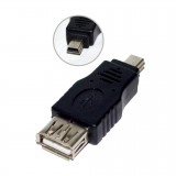 Adaptor OTG MINI USB tata 5 pini la USB mama,  CABLU OTG MINI USB 5 pini, Vakoss (testat OK functional case marcat) TC-U119K