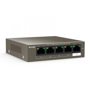 SWITCH PoE 5-PORT , 4x PoE, TENDA „TEF1105P-4-38W” carcasa metalica
