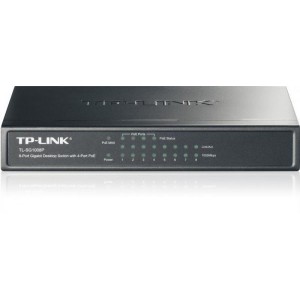 SWITCH PoE TP-LINK 8 porturi Gigabit (4 PoE), IEEE 802.3af, carcasa metalica „TL-SG1008P”