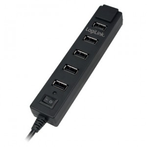 Hub 7 porturi USB2.0 cu buton ON/OFF, LOGILINK, HUB USB CU 7 PORTURI