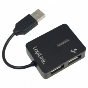 Hub USB 2.0 ''smile'' negru, LOGILINK 