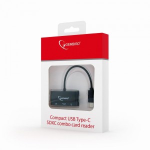 CARD READER USB Type-C SDXC combo , OTG, negru, compact, Gembird