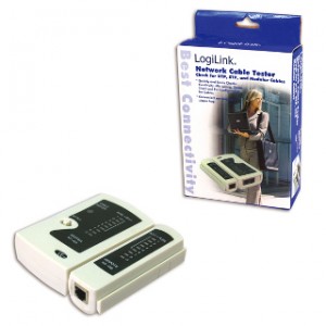 Tester cabluri pentru mufe RJ11, RJ12 si RJ45 cu telecomanda, LOGILINK WZ0010
