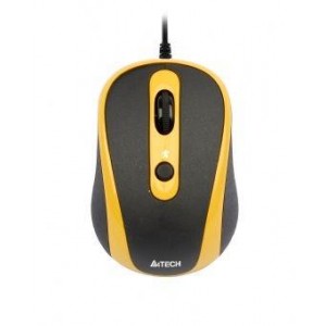 MOUSE A4TECH V-track Padless, USB, Black+Yellow, "N-250X-3"