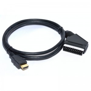 Cablu HDMI la SCART,  tata-tata, lungime 1,5m - pleaca din HDMI si intra in SCART