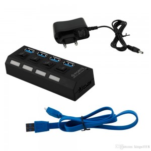 HUB 4 porturi USB 3.0 cu alimentare si buton ON/OFF