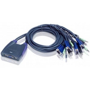 ATEN CS64US 4-Port USB KVM Switch, Speaker Support, 0.9/1.2m cables