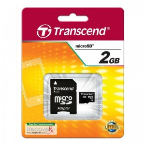 Card memorie 2 GB Micro SD, Transcend