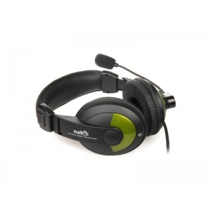  Casti cu microfon Natec Grizzly Black-Green 