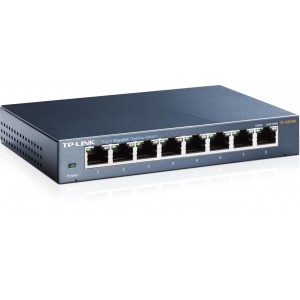 Switch TP-Link TL-SG108, 8 porturi Gigabit, Desktop, metal