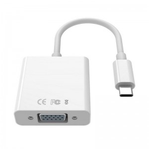 Convertor Type-C tata la VGA mama, transfer până la 10Gbps,  typeC USB 3.1  VGA , compatibil Macbook , alb