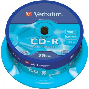 Verbatim CD-R 700 MB, 52X, sprindle , 25 bucati 