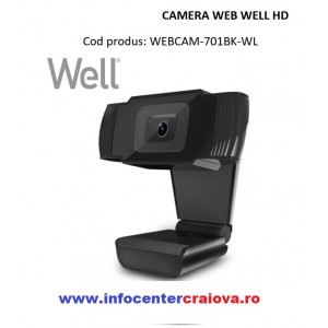 Camera Web HD 720 cu Microfon, CMOS, 30fps, USB2.0, Win XP Vista 7 8 10 Linux  OS, WELL